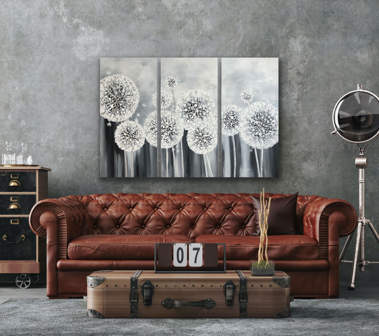 This work of art will look great in many rooms of your house. The black and white colours will work with most decor. You can place this art piece in your living room, dining room, hallway, nursery or bedroom.