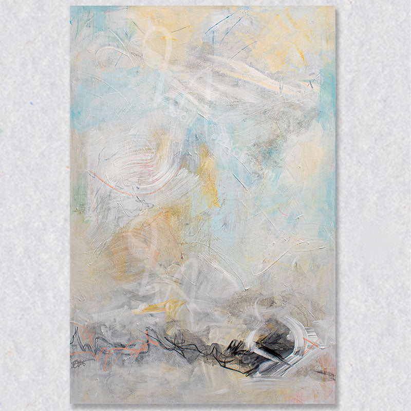 "Misty Horizon" original acrylic painting was created by Connie O'Connor.