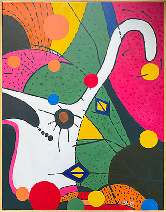 "Big White Cat" painting was created by David Laird.