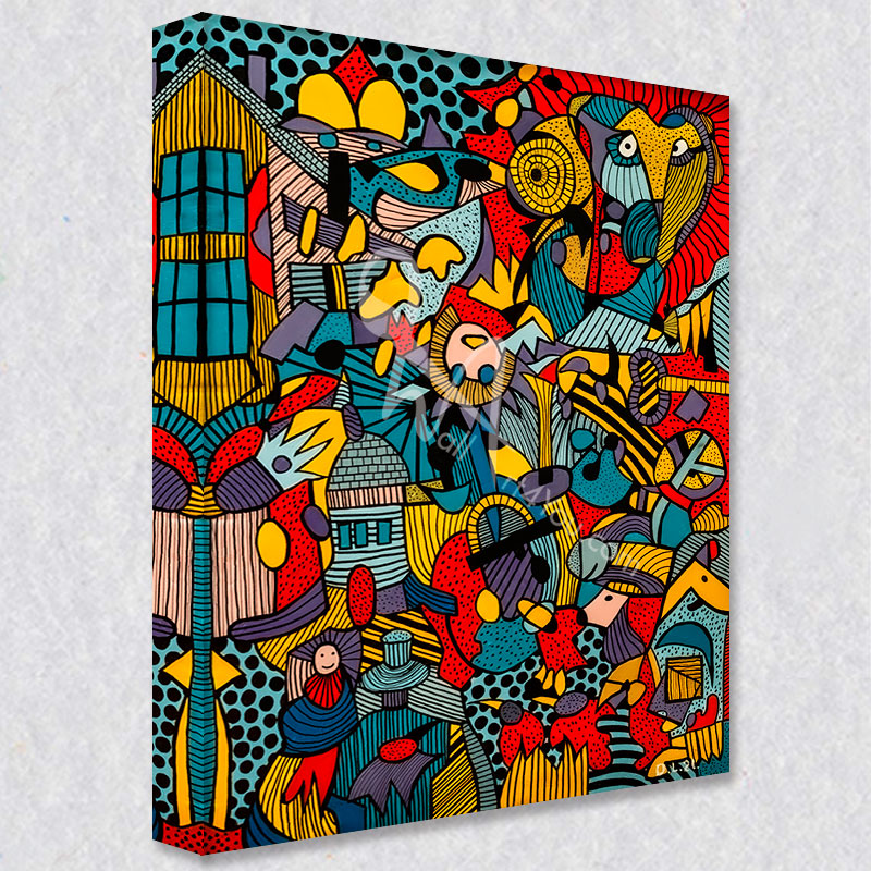 "Lucy and the Owl" comes as a gallery wrapped canvas print with a rich 1.5 inch thick wood frame. We use a moisture resistant poly-cotton canvas that will not sag and high quality inks that will last over 100 years.