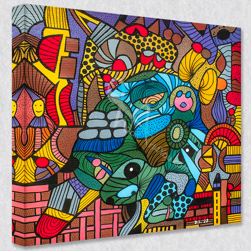 "Nakasaki Blues" comes as a gallery wrapped canvas print with a rich 1.5 inch thick wood frame. We use a moisture resistant poly-cotton canvas that will not sag and high quality inks that will last over 100 years.