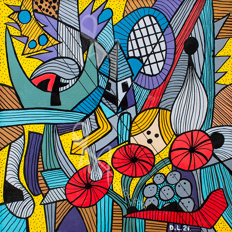 "Rosie's Octets" by David Laird is a colourful work of art.