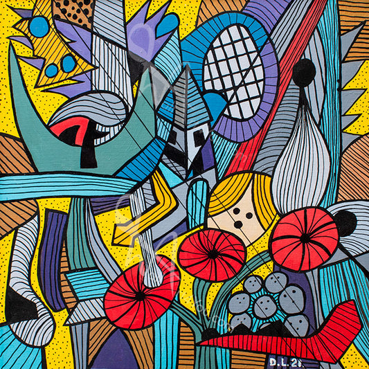 "Rosie's Octets" by David Laird is a colourful work of art.