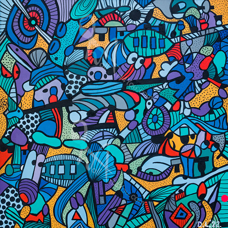 "What's a few tanks amongst friends" wall art was created by David Laird.