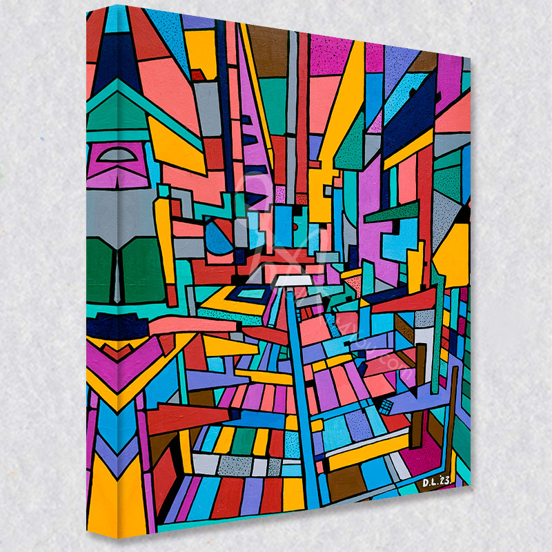 "What's Behind the Green Door" comes as a gallery wrapped canvas print with a rich 1.5 inch thick wood frame. We use a moisture resistant poly-cotton canvas that will not sag and high quality inks that will last over 100 years.