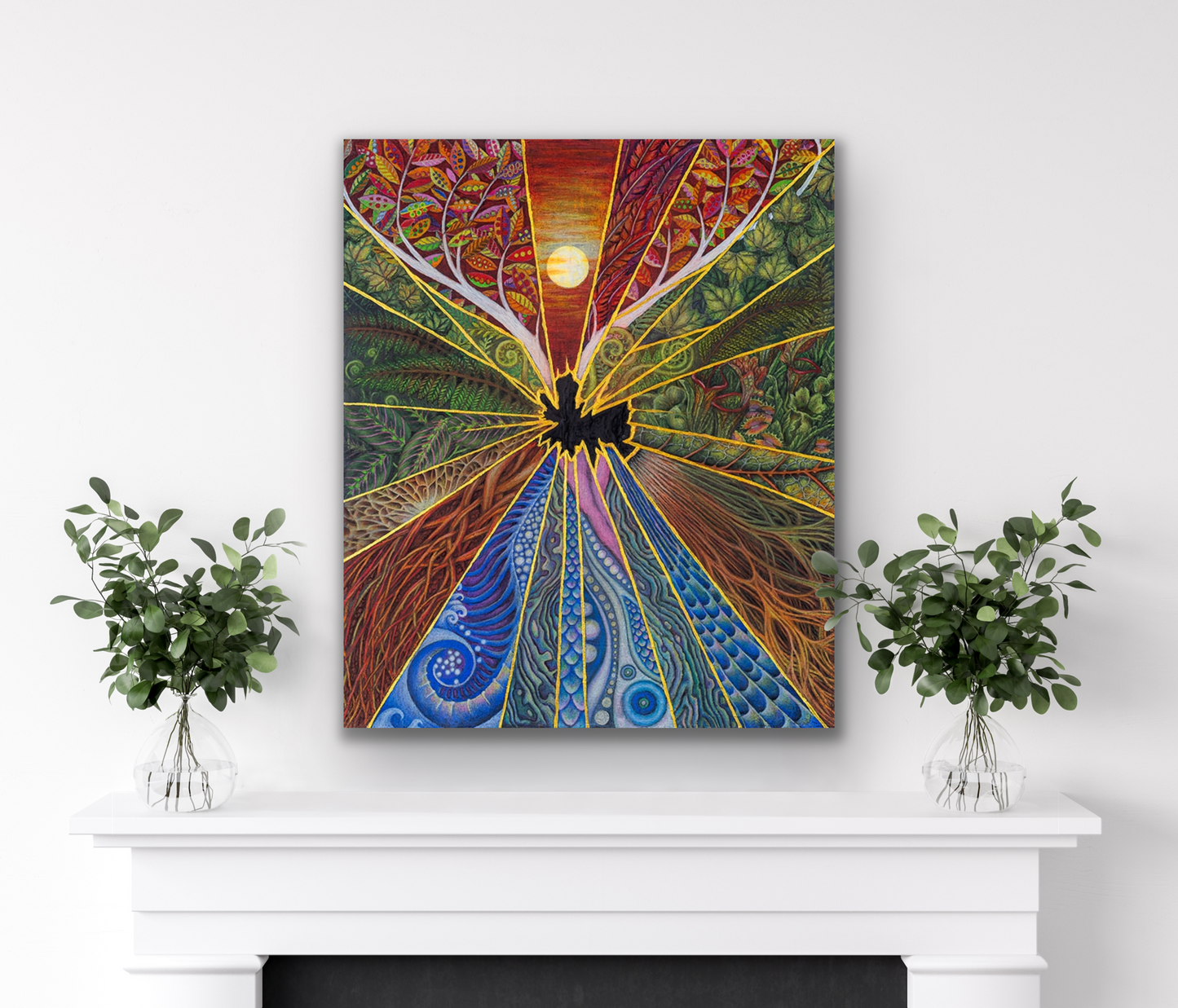 "Resurrection" artwork is bright and vibrant. It will add a blast of colour to any room you place it.