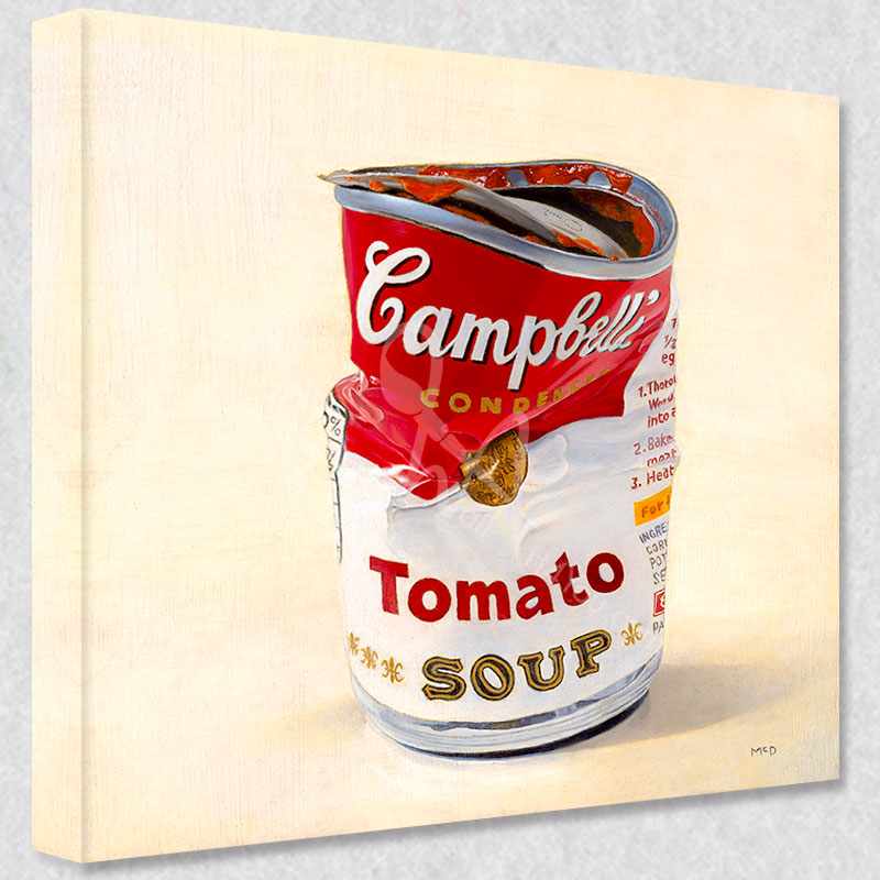 "Anti-Warhol" comes as a gallery wrapped canvas print with a rich 1.5 inch thick wood frame. We use a moisture resistant poly-cotton canvas that will not sag and high quality inks that will last over 100 years.