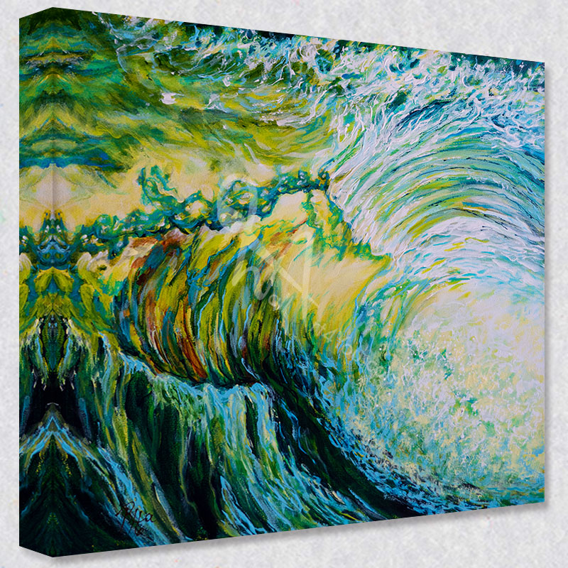 "Down the Rabbit Hole" comes as a gallery wrapped canvas print with a rich 1.5 inch thick wood frame. We use a moisture resistant poly-cotton canvas that will not sag and high quality inks that will last over 100 years.