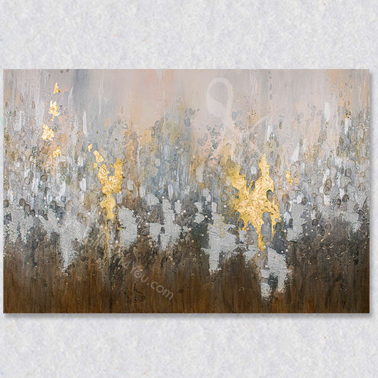 "Heart of Gold" abstract wall art was created by Tiffany Reid.