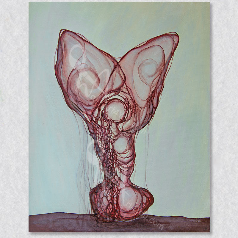 "Chrysalis" wall art was created by Victoria Mitchell.