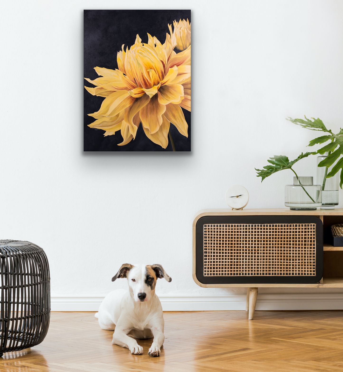 This brilliantly colourful work of art will look amazing in your living room, dining room or hallway. Guest are sure to comment on this beautiful art piece.
