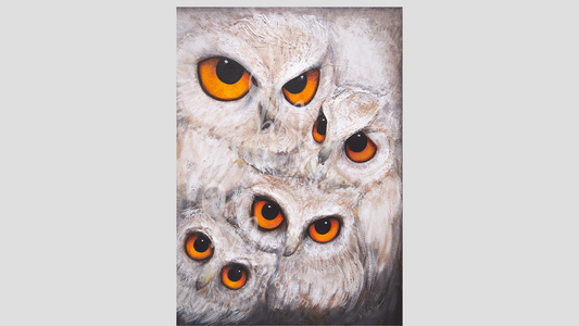 Discovering 'Who' by Victoria Mitchell: A Canvas Print of Owl Unity