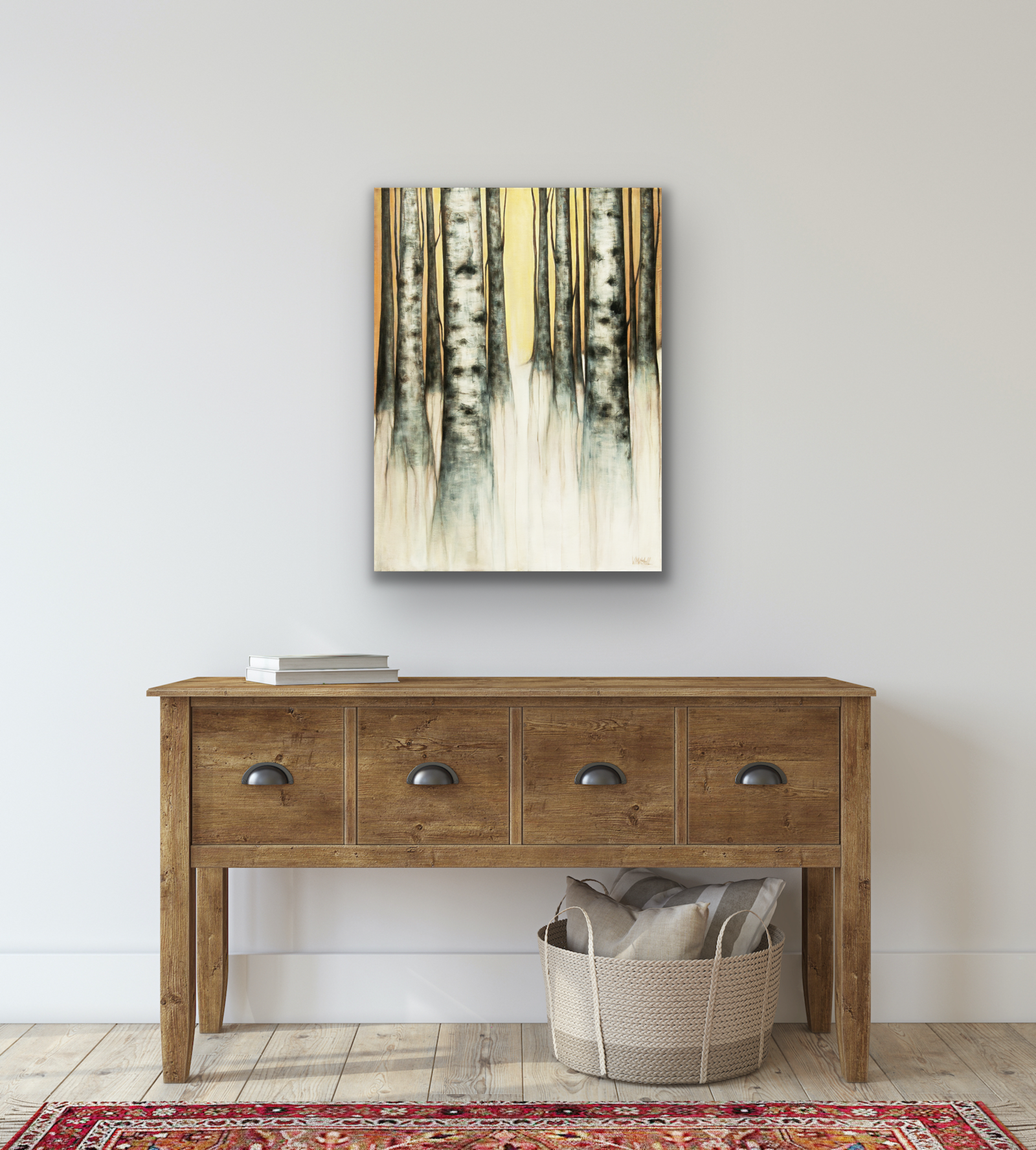 Birch wall art comes in four different sizes to fit your wall perfectly.