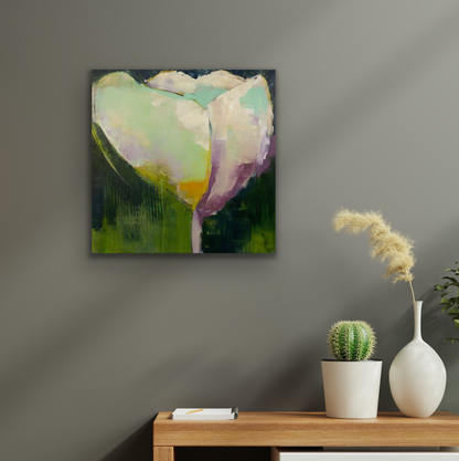 Heart's Desire 2 is an abstract wall art piece with soft colours that will go with most room colours and decors.