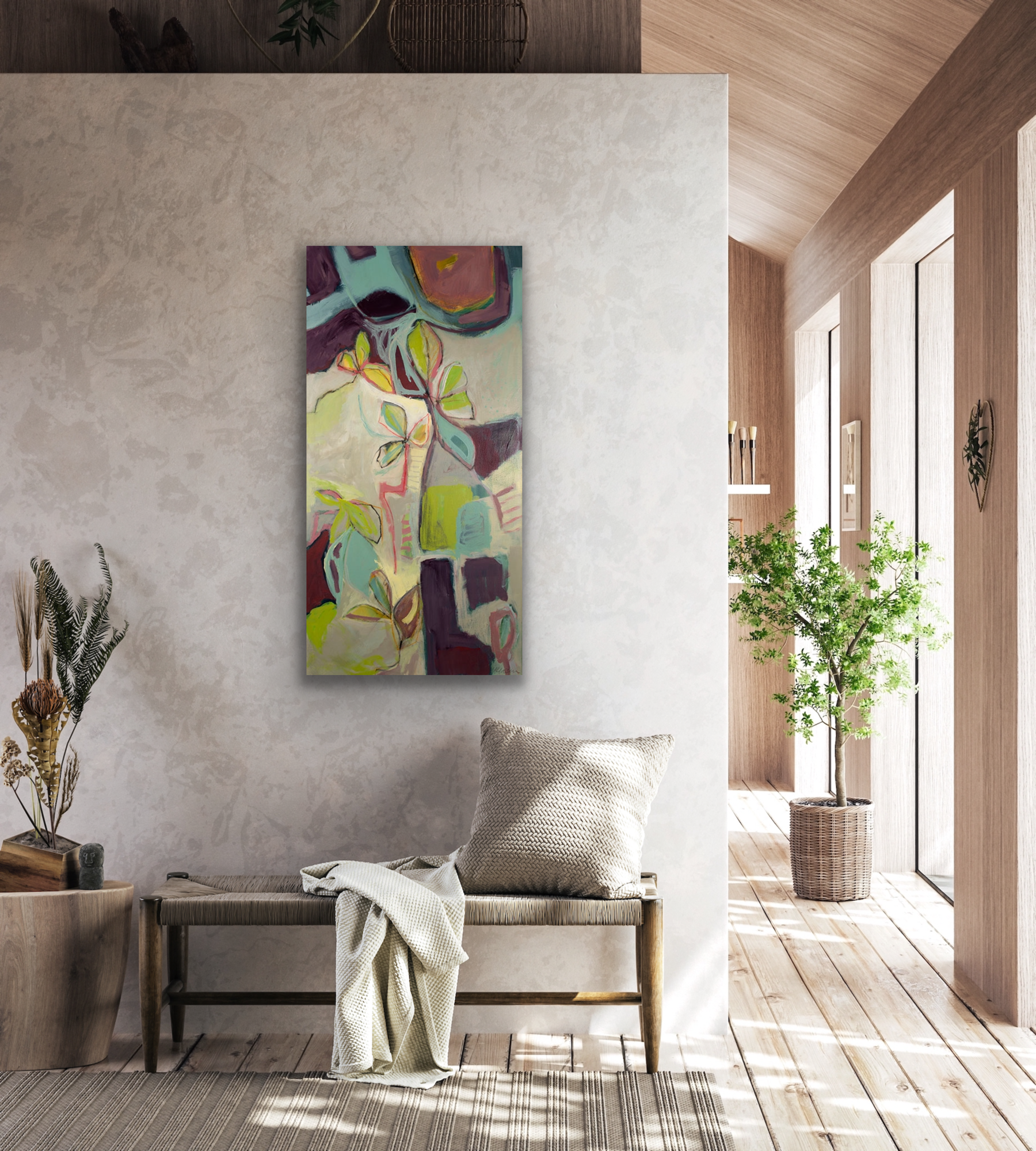 Unraveled Vines abstract art work comes in four different sizes to fit your wall perfectly.