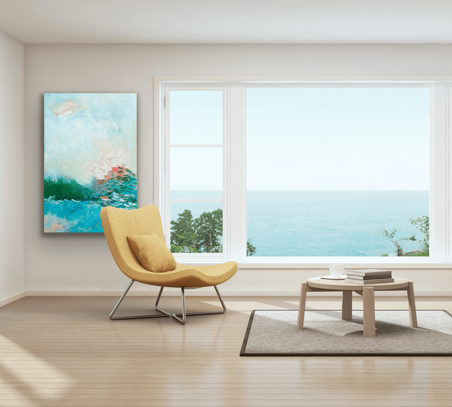 "Endless Horizon" painting has a calming feel and will compliment many decor stypes.