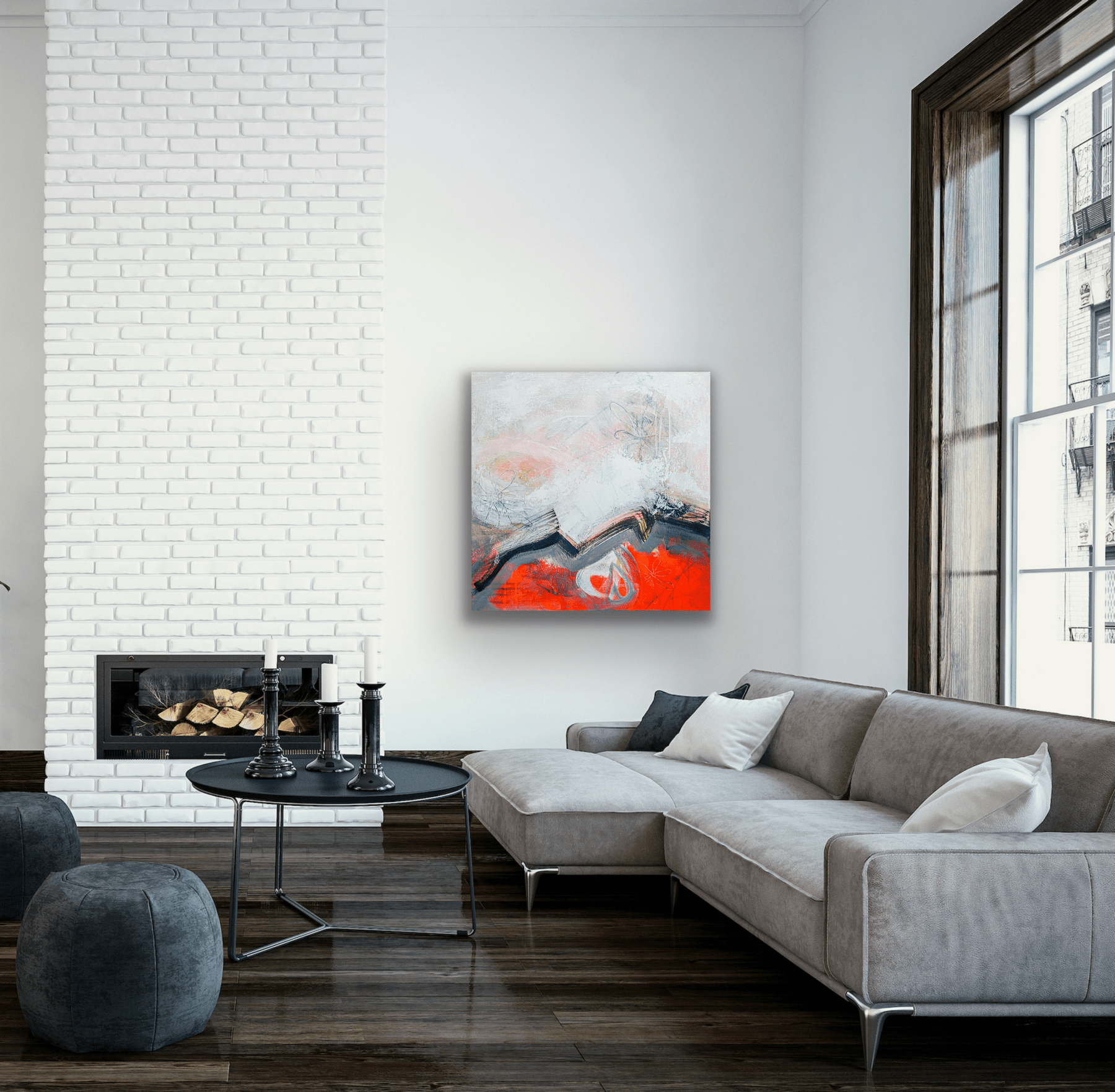 "Mother Moon" gallery wrapped canvas print comes in five different sizes to fit your living room wall all the way to your smaller bathroom wall.