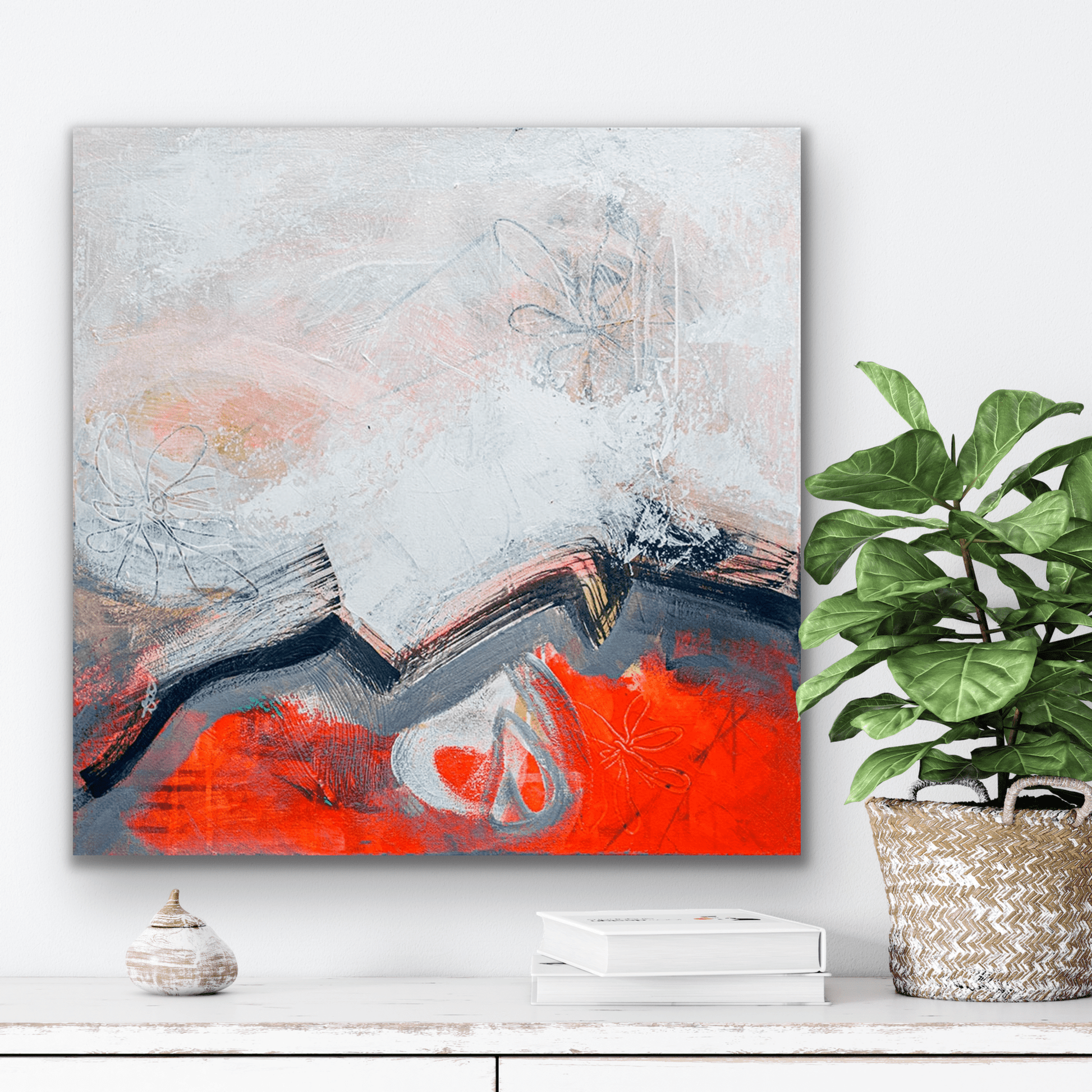 "Mother Moon" original artwork is on a gallery wrapped canvas.