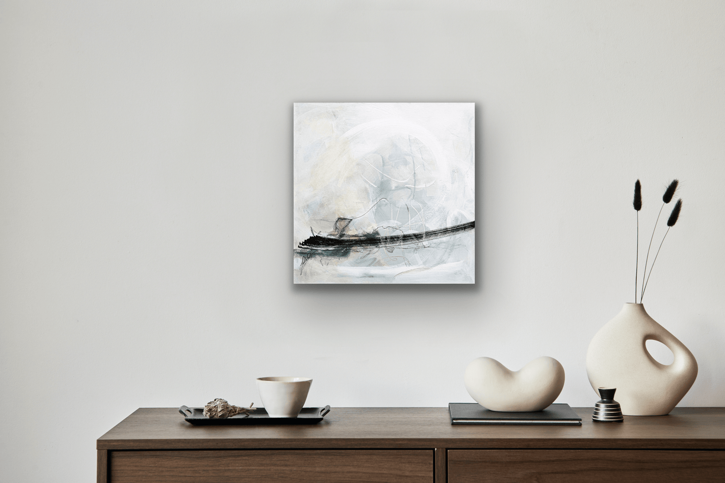 "Pause.Calm" original masterpiece is smaller in size at 18 in by 18 in.