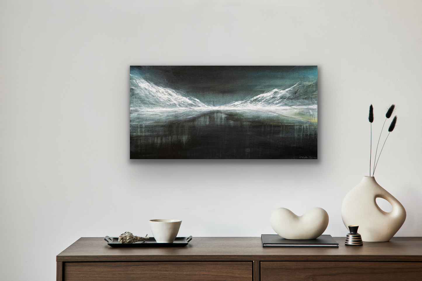 Edith abstract landscape wall art would look  great in your living room, dining room or hallway.  