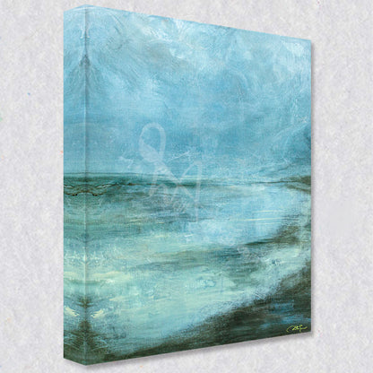 "Emerald" comes as a gallery wrapped canvas print with a rich 1.5 inch thick wood frame. We use a moisture resistant poly-cotton canvas that will not sag and high quality inks that will last over 100 years.