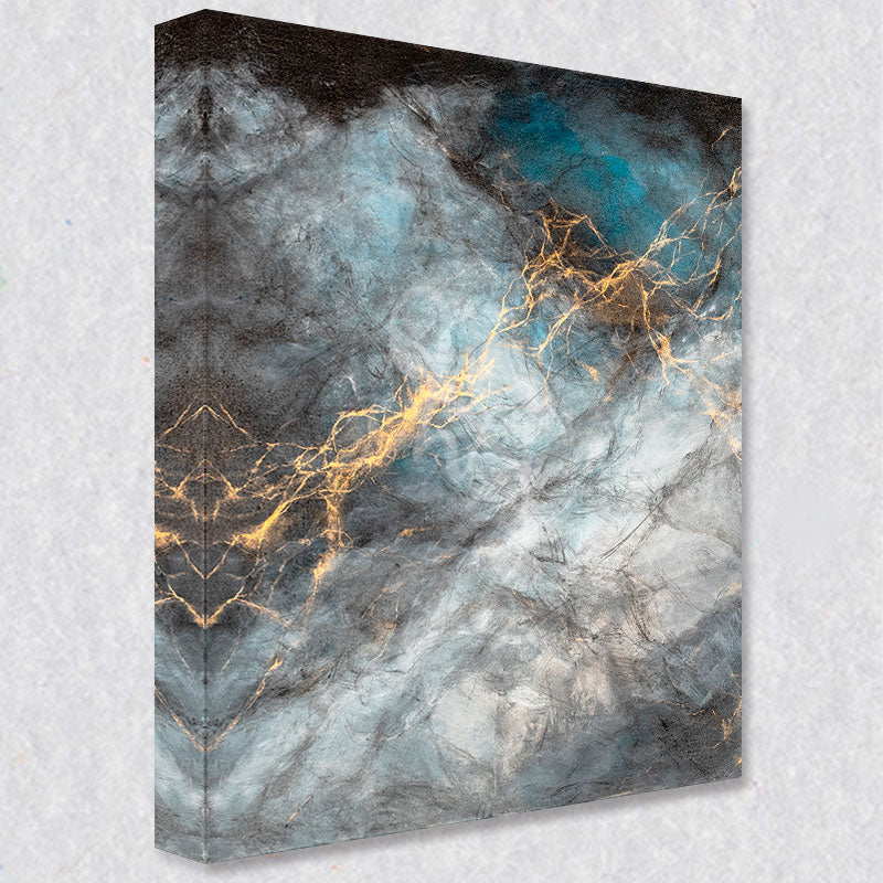 "The Second Day" comes as a gallery wrapped canvas print with a rich 1.5 inch thick wood frame. We use a moisture resistant poly-cotton canvas that will not sag and high quality inks that will last over 100 years.