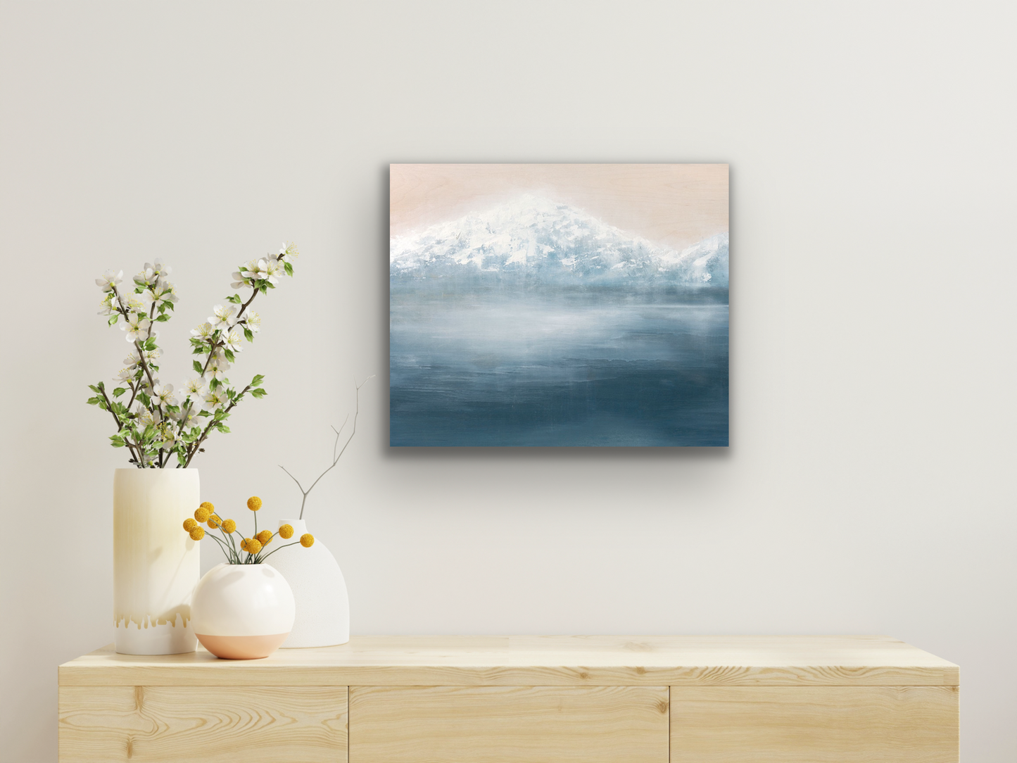 "Light V" work of art will look great in your hallway or bedroom with its soothing colours and composition.