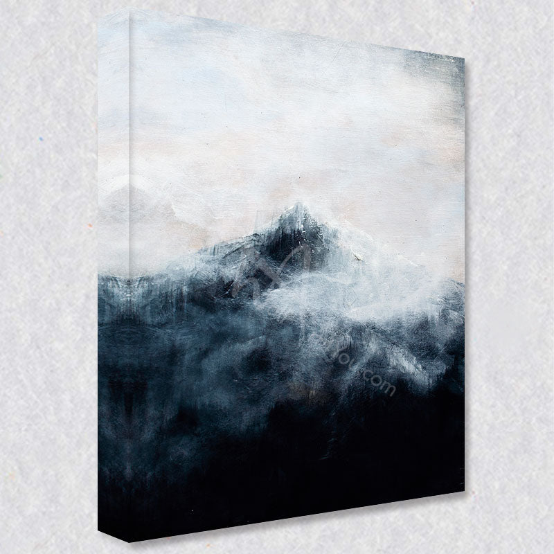 "Misty Mountain" comes as a gallery wrapped canvas print with a rich 1.5 inch thick wood frame. We use a moisture resistant poly-cotton canvas that will not sag and high quality inks that will last over 100 years.
