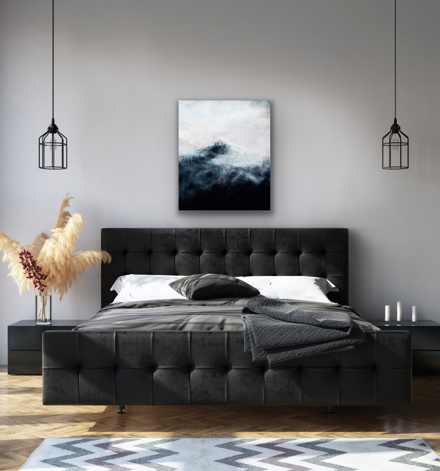 Misty Mountain art piece comes in three sizes to fit your wall perfectly.