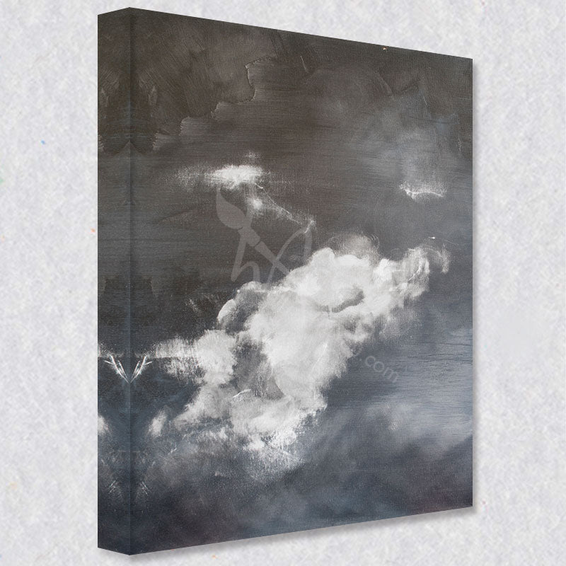 "Mono Cloud 3" comes as a gallery wrapped canvas print with a rich 1.5 inch thick wood frame. We use a moisture resistant poly-cotton canvas that will not sag and high quality inks that will last over 100 years.