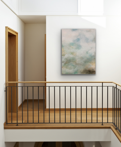Moody Cloud abstract work of art canvas print comes in three different sizes to fit your wall perfectly.