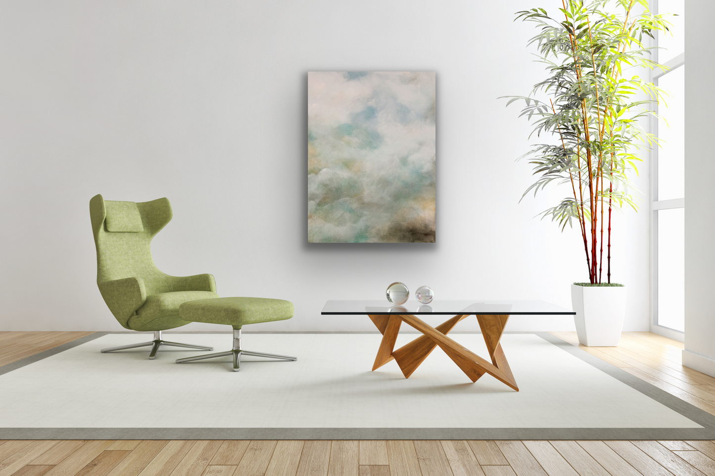 Just imagine Moody Cloud art work adding a calming presence to your living room, dining room or hallway. 