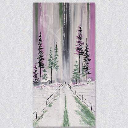 "The Journey" canvas print is an abstract landscape of the northern lights.