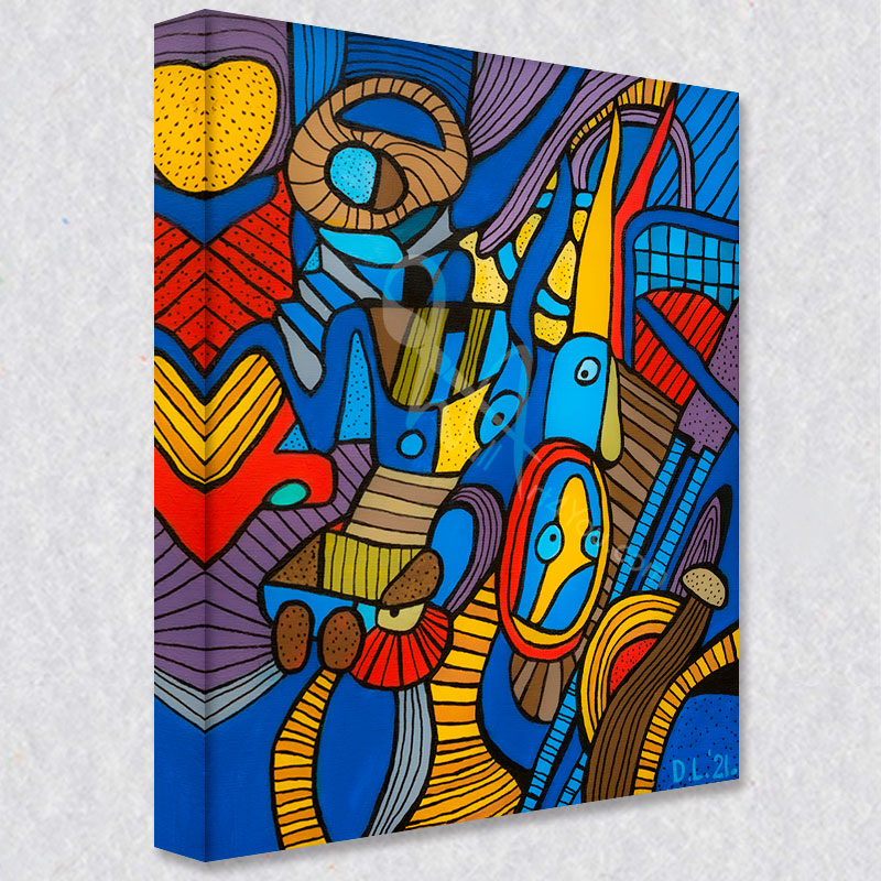 "Rock Scissors Stoned" comes as a gallery wrapped canvas print with a rich 1.5 inch thick wood frame. We use a moisture resistant poly-cotton canvas that will not sag and high quality inks that will last over 100 years.