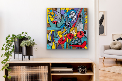 The work of art comes in five different canvas print sizes.