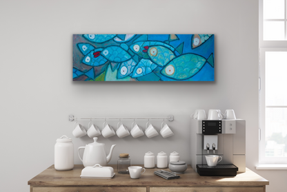 Ten Little Fishes art work will look great in your entrance way.