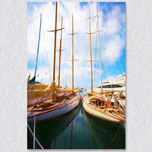 "Habour Harmony" photpgraph depicts sailboats in the St Tropez harbour.  Photo taken by Gaby Saliba.