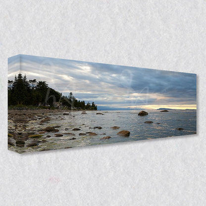 "Shoreline Serenity" photograph is available as a gallery wrapped canvas print and can be ordered in four different sizes.