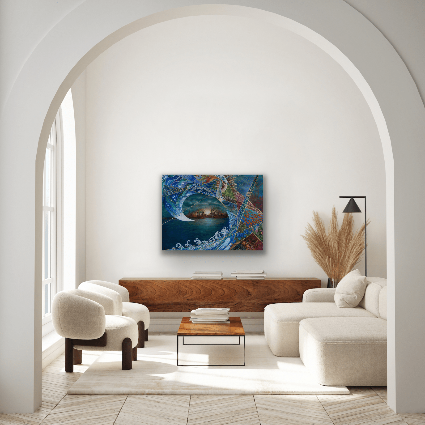 The stunning piece comes in four canvas print sizes.
