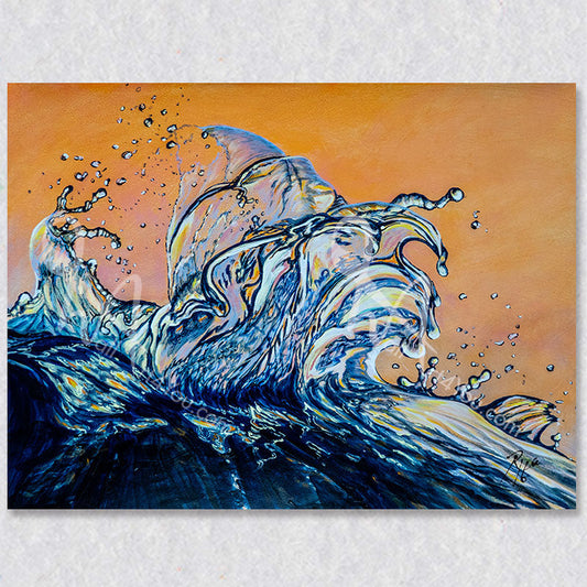 "Blown Glass" wall art is a close up of a wave.