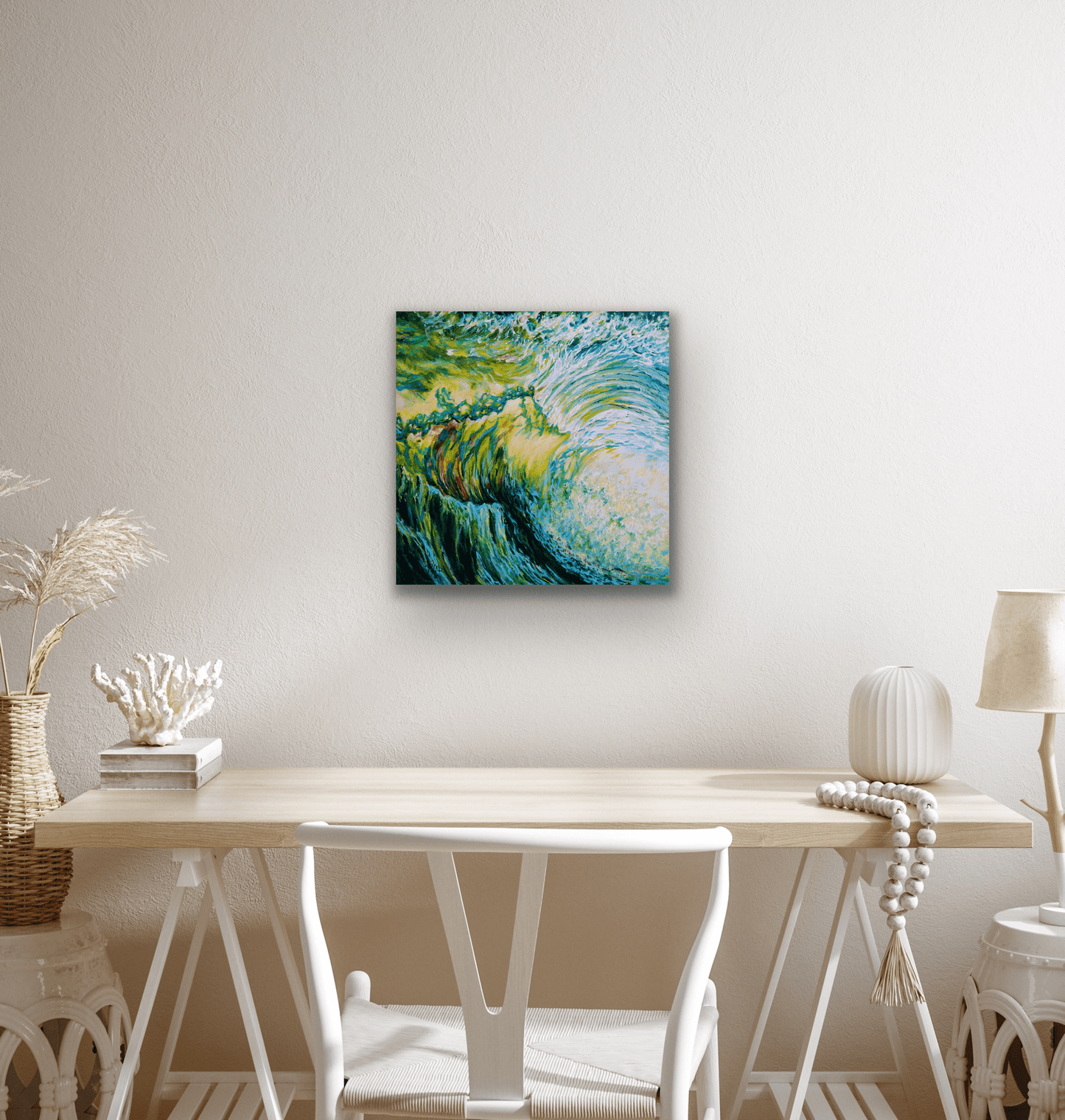 This original painting is a close up of a wave.
