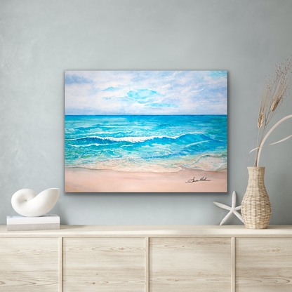 "Caribbean Beach" art of work with its soft colours will have a calming effect in any room you place it.