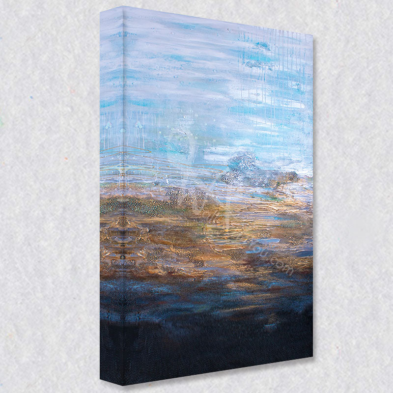 "Golden Hour" comes as a gallery wrapped canvas print with a rich 1.5 inch thick wood frame. We use a moisture resistant poly-cotton canvas that will not sag and high quality inks that will last over 100 years.