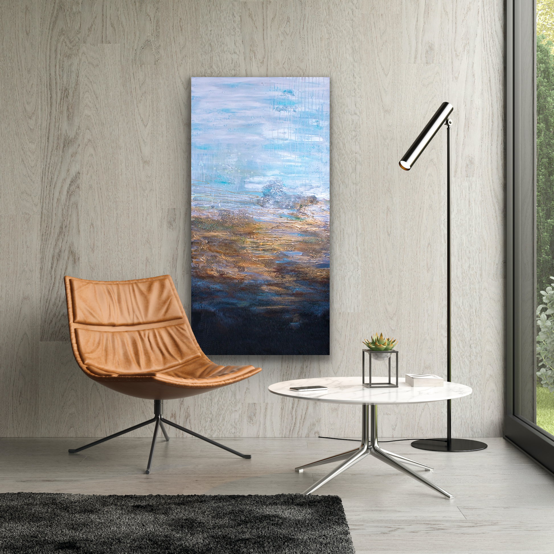 Just imagine this stunning abstract painting hanging within your home or office space.