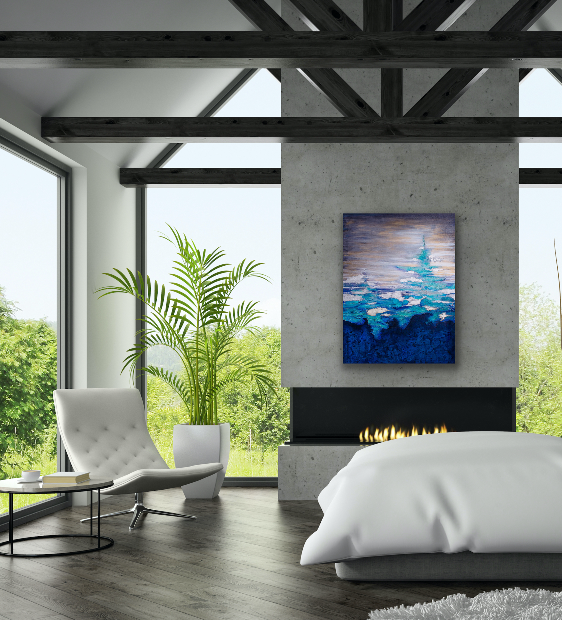 Tiffany's Reid's abstract painting would look amazing in your bedroom, dining room, hallway or living room.