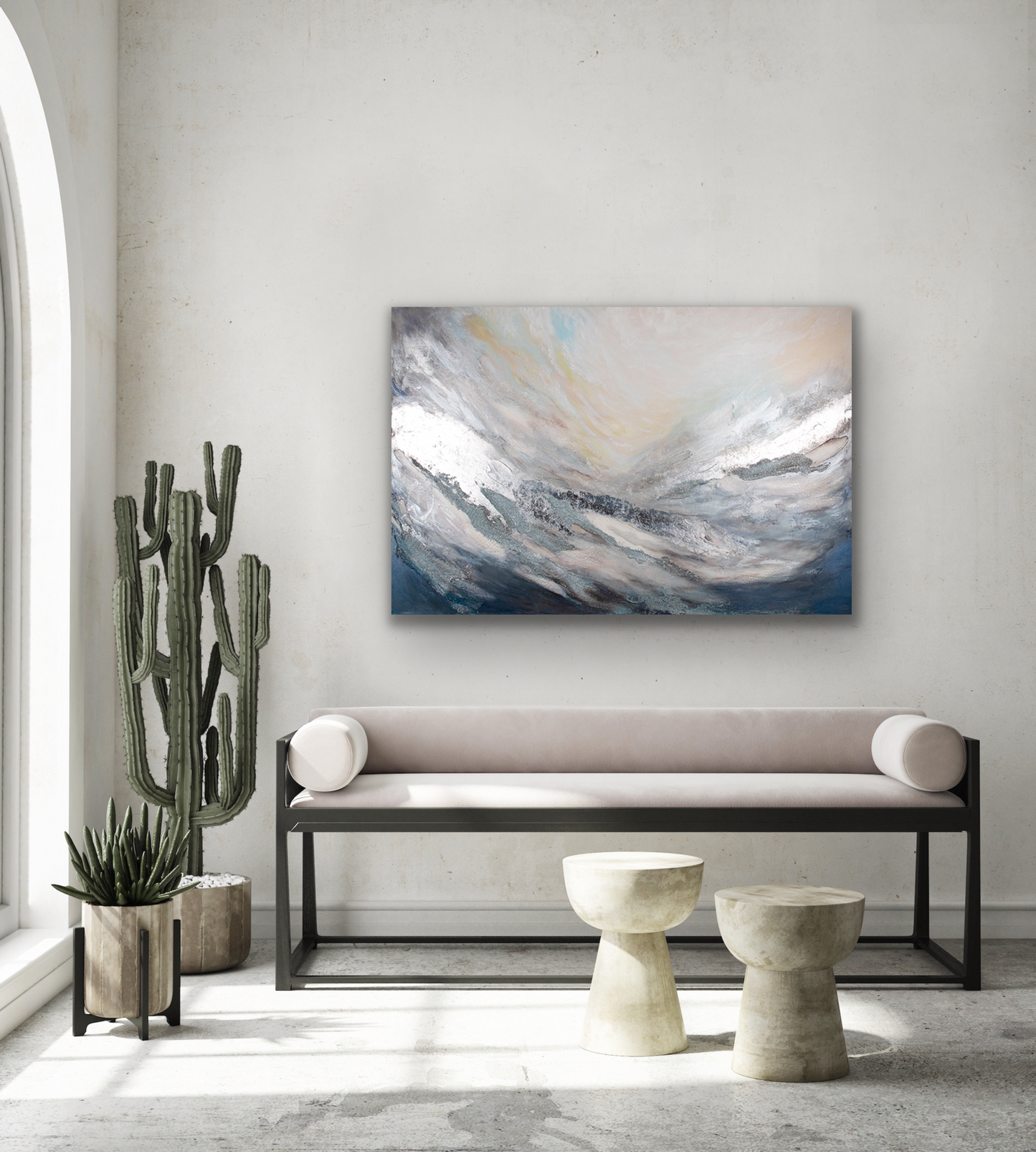The attractive art piece will look great in your entrance way and comes in five different canvas print sizes to fit your wall perfectly.