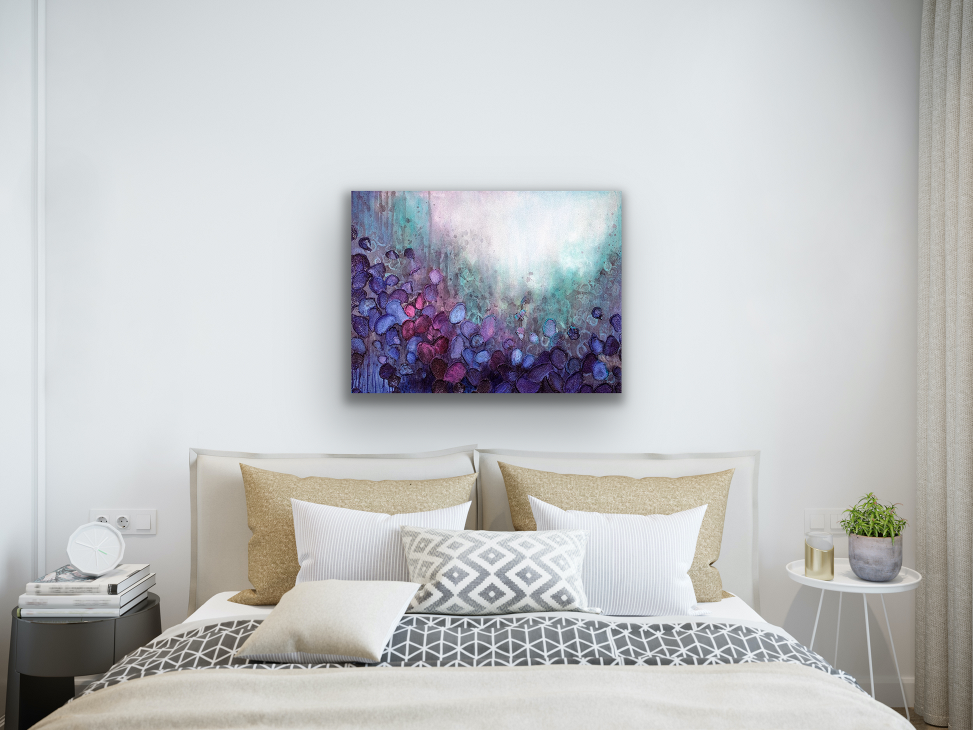 Sea o f Bloom wall art will look great in your bedroom, hallway, dining room and living room.