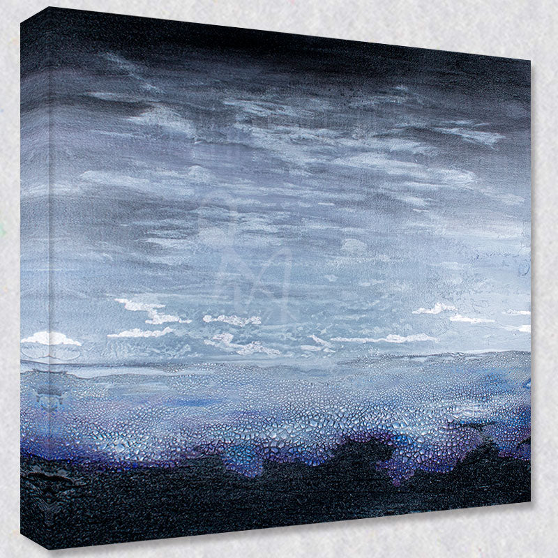 "Silver Lining" comes as a gallery wrapped canvas print with a rich 1.5 inch thick wood frame. We use a moisture resistant poly-cotton canvas that will not sag and high quality inks that will last over 100 years.