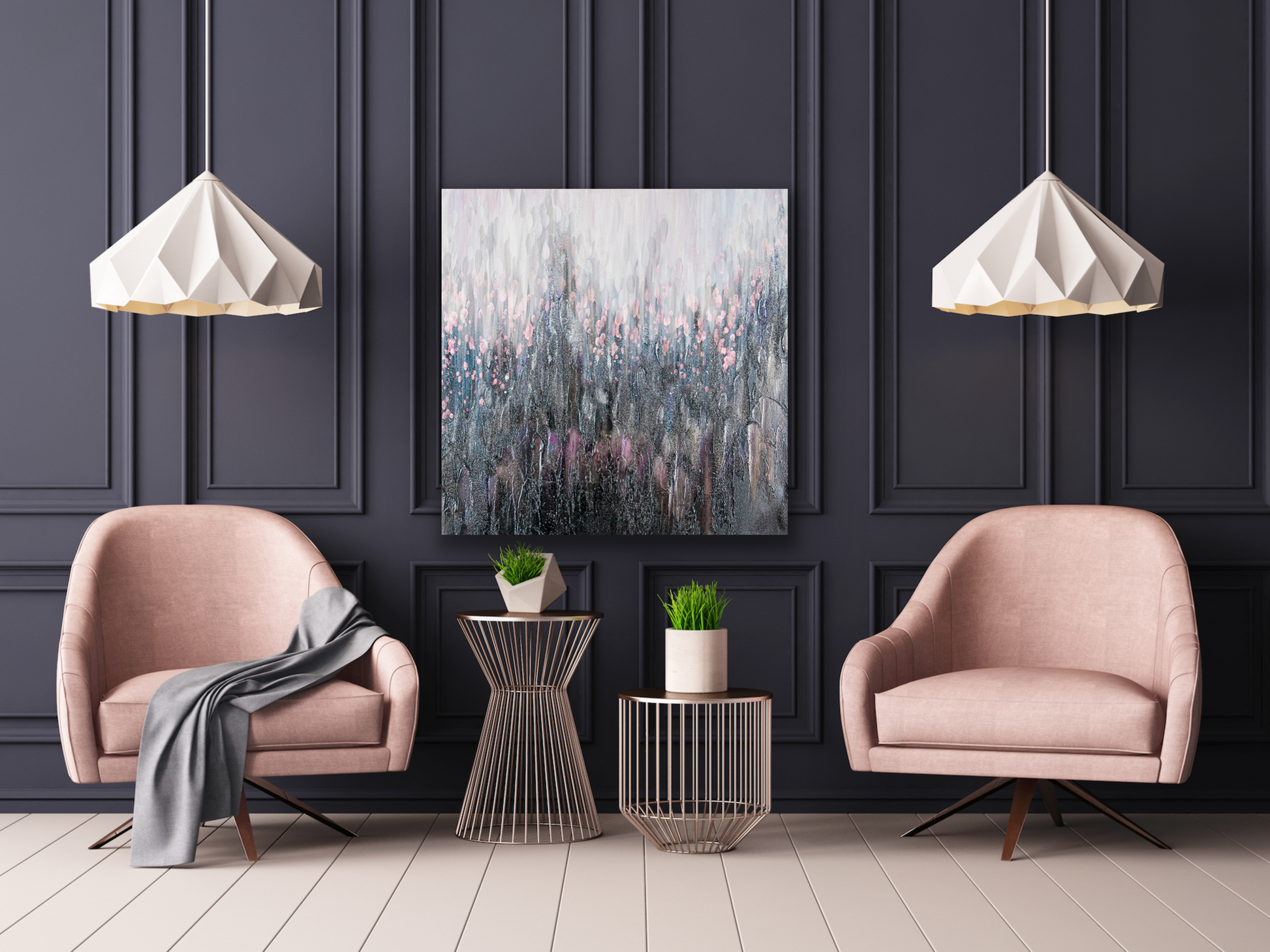Make a statement in your room with this stunning abstract painting.