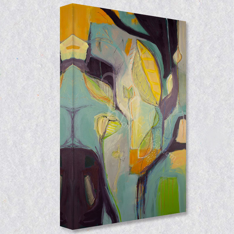"Serenity" comes as a gallery wrapped canvas print with a rich 1.5 inch thick wood frame. We use a moisture resistant poly-cotton canvas that will not sag and high quality inks that will last over 100 years.